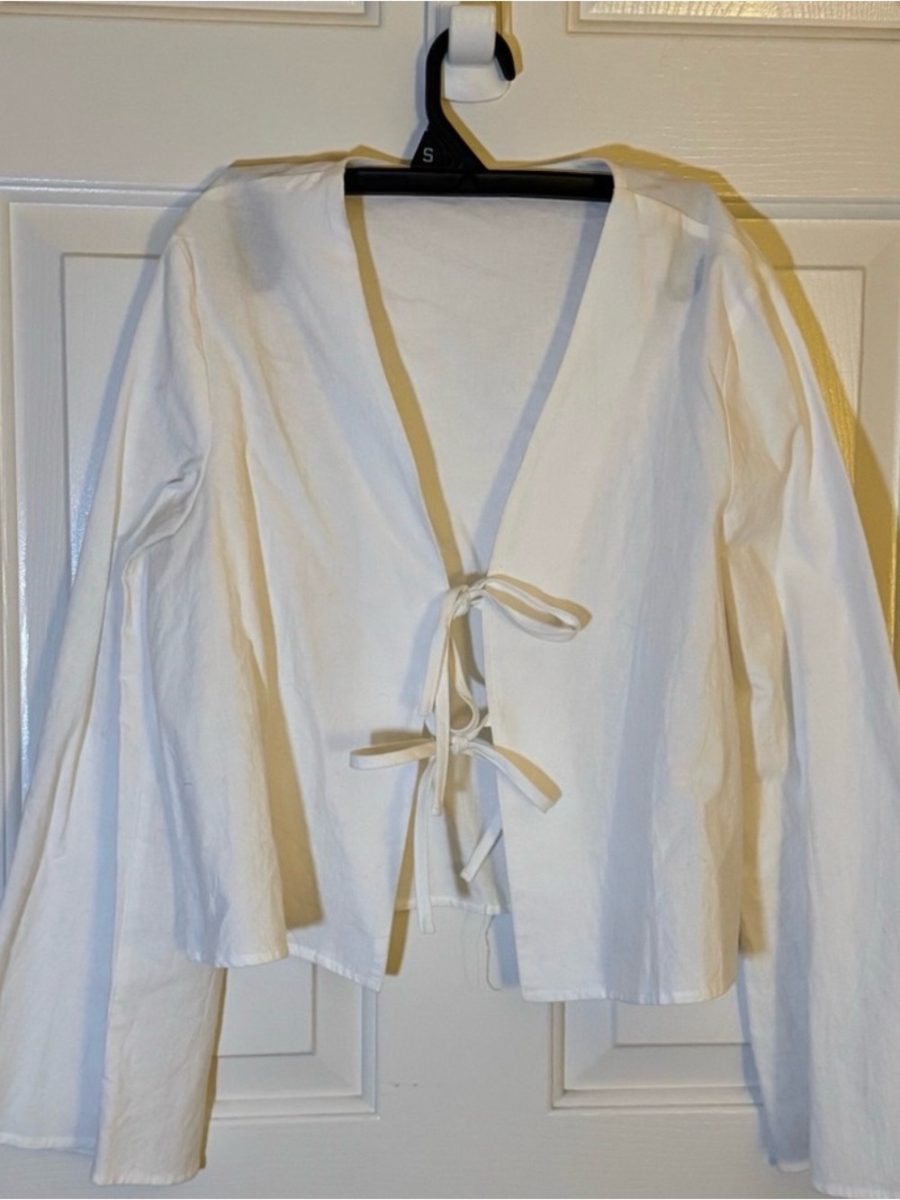 Long Sleeve Tie-Front Blouse